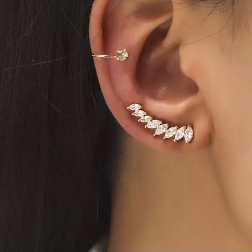 NEW Boho Crystal Ear Crawler Cuff 2 Piece Set